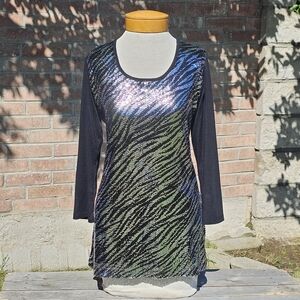 NWT Vibe zebra sequin blouse